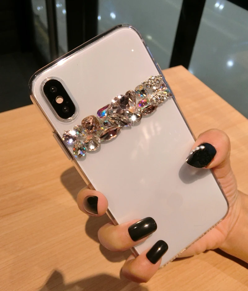 Простые Стразы прозрачный чехол для телефона LG G7 G6 Q6 V10 V20 V30 X Стильный с алмазным