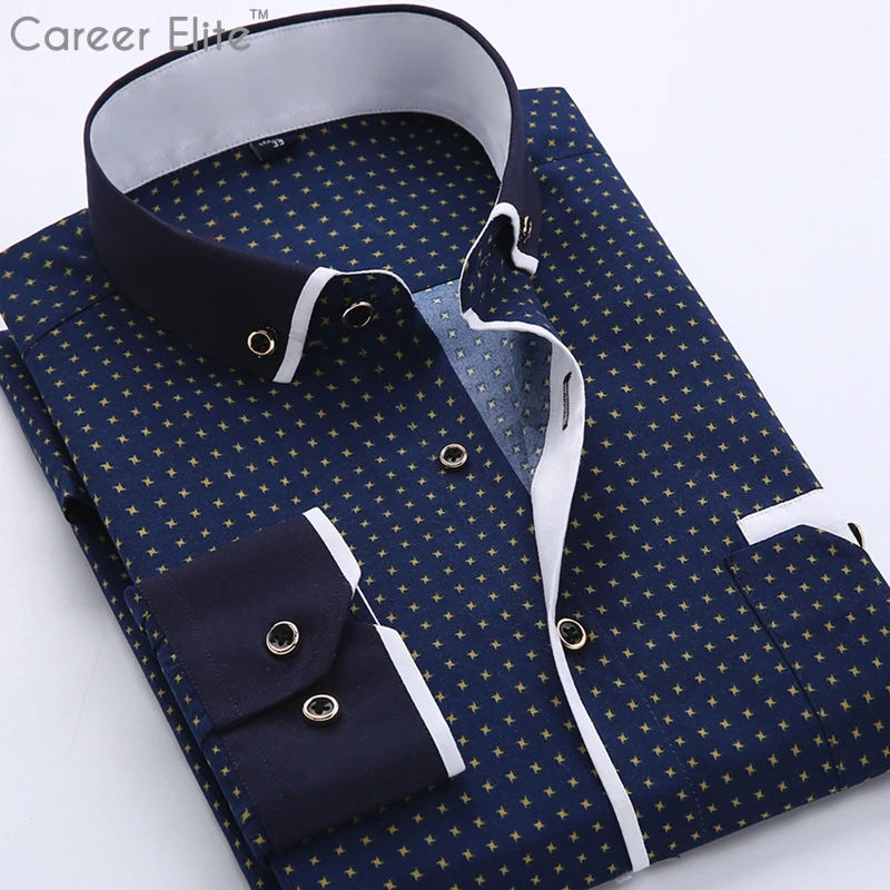 Men Clothes 2020 Slim Business Suit Men's Shirt Printed Square Collar Thin Camisa Masculina Youth Slim Long-Sleeve Shirts Size44
Men Clothes 2020 Slim Business Suit Men's Shirt Printed Square Collar Thin Camisa Masculina Youth Slim Long-Sleeve Shirts Size44