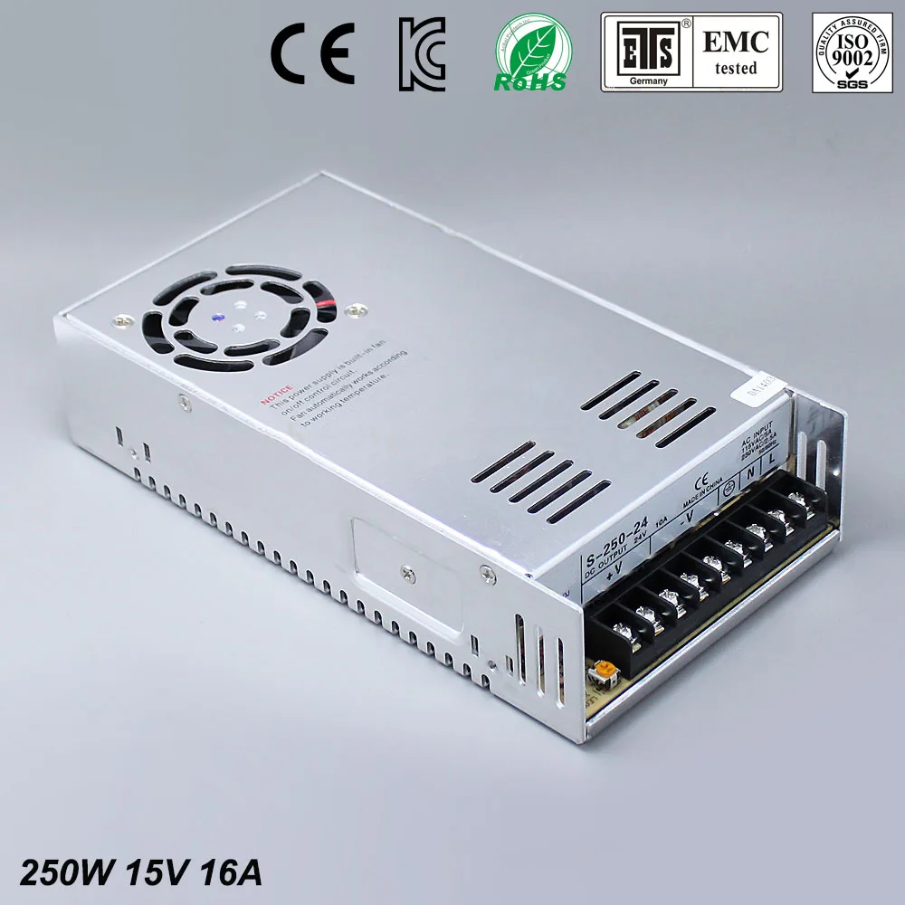 New model 15V 16A 200W Switching Power Supply Driver for LED Strip AC 100-240V Input to DC 15V free shipping
New model 15V 16A 200W Switching Power Supply Driver for LED Strip AC 100-240V Input to DC 15V free shipping