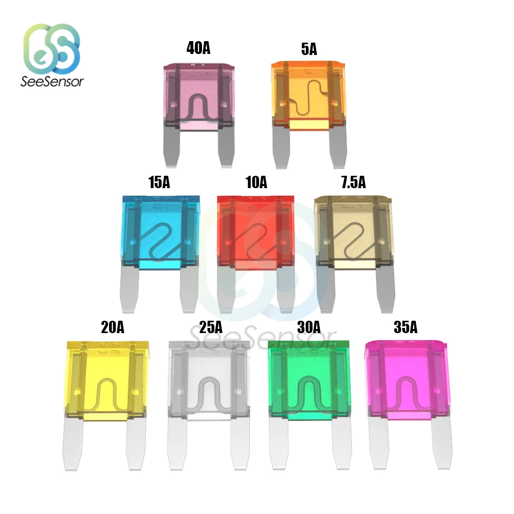10 шт. плавкие предохранители из цинкового сплава и пластика 5 А 7 15 20 25 30 35