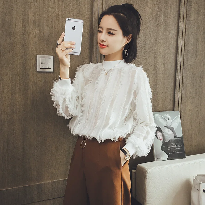2020 Top Polyester Acetate Regular Korean Plus Size Blouse Spring New Shirt Loose Tassel Sets Of Chiffon Long-sleeved Woman
2020 Top Polyester Acetate Regular Korean Plus Size Blouse Spring New Shirt Loose Tassel Sets Of Chiffon Long-sleeved Woman