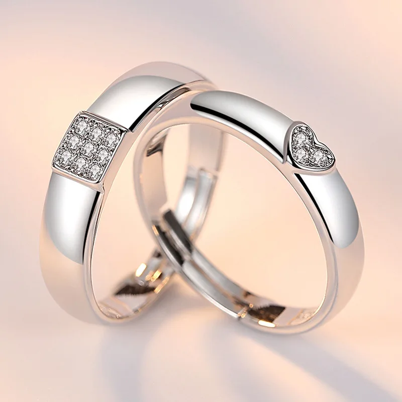 Romantic Love Heart Platinum Plated Lovers Couple Rings Jewelry Shiny Crystal For Women Men Wholesale No Fade
Romantic Love Heart Platinum Plated Lovers Couple Rings Jewelry Shiny Crystal For Women Men Wholesale No Fade