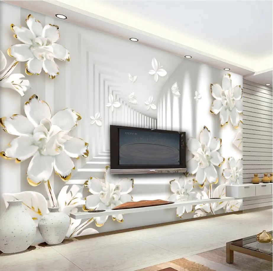 beibehang Custom wallpaper modern simple 3D stereo space relief flower TV background wall home decoration murals 3d wallpaper
beibehang Custom wallpaper modern simple 3D stereo space relief flower TV background wall home decoration murals 3d wallpaper