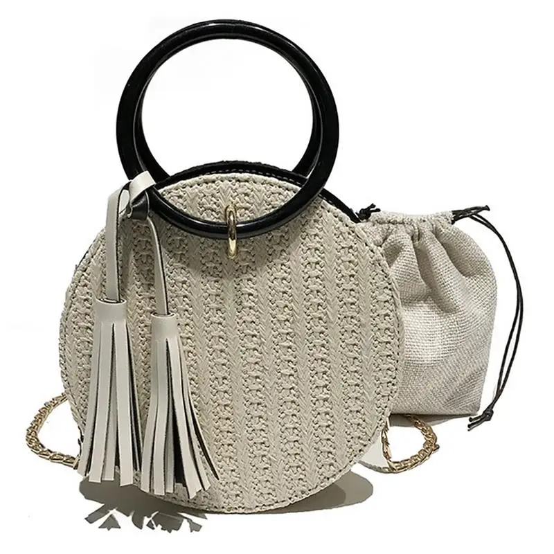 Creative Small Round Bales Chain Shoulder Bag Fashion Wild Casual Woven Tassel Decor Satchel Bag Crossbody Bags With Pouch
Creative Small Round Bales Chain Shoulder Bag Fashion Wild Casual Woven Tassel Decor Satchel Bag Crossbody Bags With Pouch