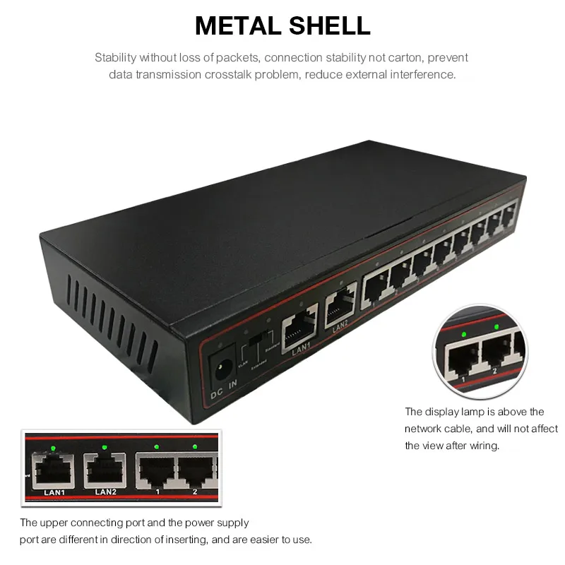 10 портов SPOE сетевой коммутатор 10/100 Мбит/с Vlan умный 250 м POE мощность по Ethernet сеть для