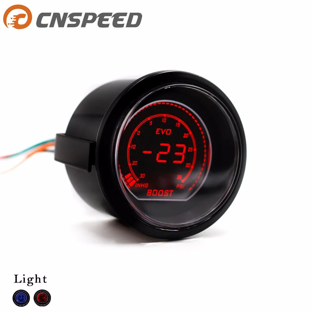 Бесплатная доставка CNSPEED 2'mm EVO цифровой авто турбо Boost Gauge 30 ~ 35 Psi Led Light Turbo Meter с