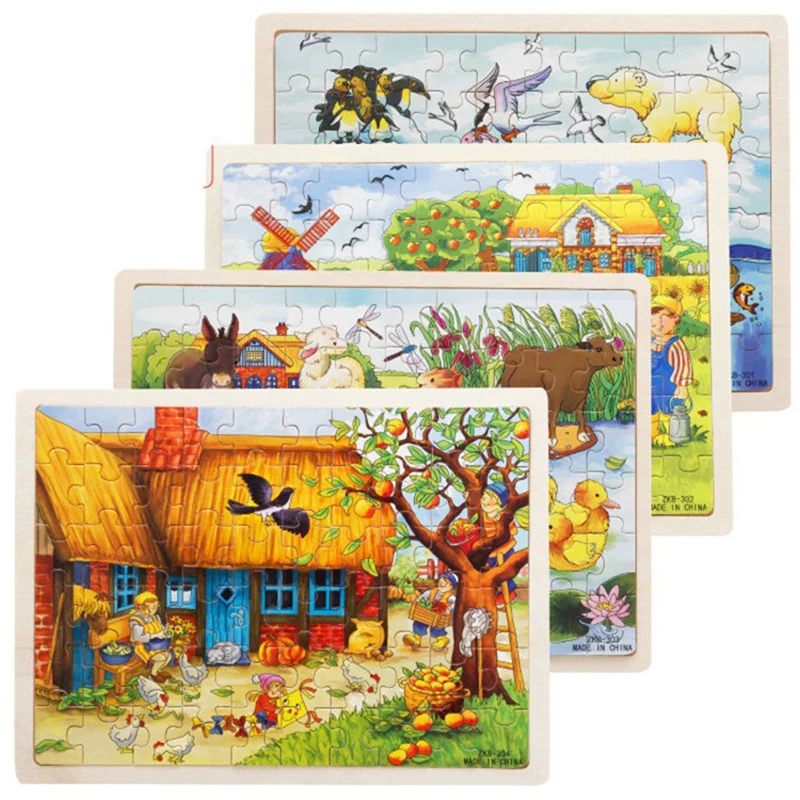 Intelligence Kids Toy 60Pieces Wooden Jigsaw Puzzle Tangram for Children Baby Tree Farm Animals Puzzles Educational Learning Toy
Intelligence Kids Toy 60Pieces Wooden Jigsaw Puzzle Tangram for Children Baby Tree Farm Animals Puzzles Educational Learning Toy