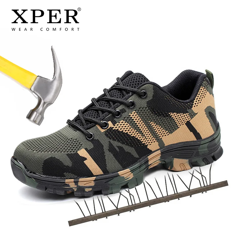 Кроссовки мужские и женские XPER, камуфляжные, со стальным носком, Нескользящие, повседневные, с защитой от проколов, # XP043
Кроссовки мужские и женские XPER, камуфляжные, со стальным носком, Нескользящие, повседневные, с защитой от проколов, # XP043