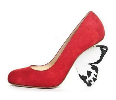Hot Sale Women Solid Color Flock Leather Sexy Butterfly Heels Pumps Fashion Round Toe Strange Heel Women Party Bride Dress Shoes
Hot Sale Women Solid Color Flock Leather Sexy Butterfly Heels Pumps Fashion Round Toe Strange Heel Women Party Bride Dress Shoes