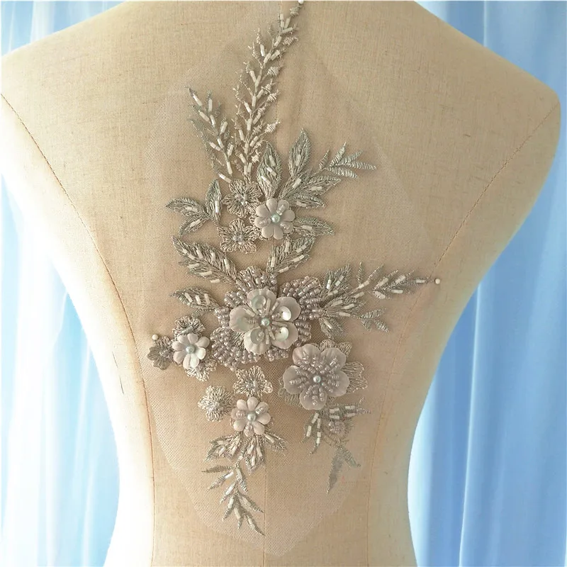 Beaded Flower lace applique patch decoration high-grade fur sweater down jacket dress DIY accessories
Beaded Flower lace applique patch decoration high-grade fur sweater down jacket dress DIY accessories