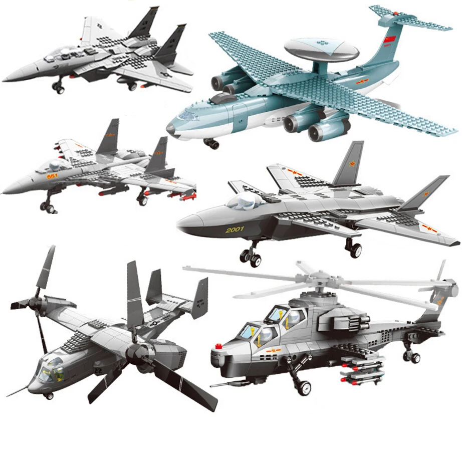 Современный военный строительный блок ww2 модель вертолета eagle J15 в стиле Osprey
