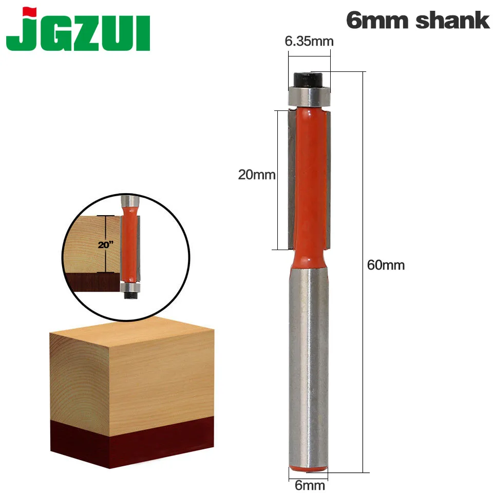 1pcs 6mm" Shank Flush Trim Router Bits for wood Trimming Cutters with bearing woodworking tool endmill milling cutter
1pcs 6mm" Shank Flush Trim Router Bits for wood Trimming Cutters with bearing woodworking tool endmill milling cutter