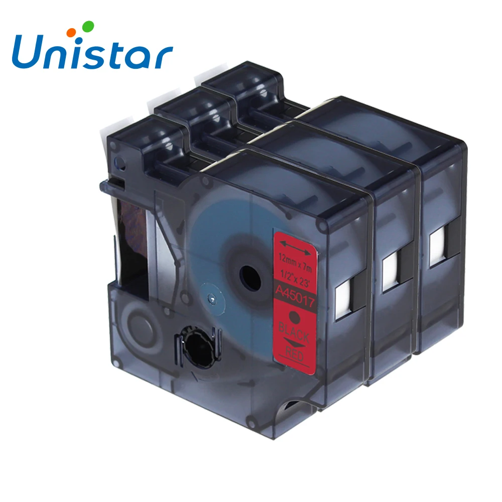 UNISTAR 3 PCS 12mm Compatible for Dymo 45017 Label Maker Black On Red Compatible for D1 Label Manager Printer Label Ribbons
UNISTAR 3 PCS 12mm Compatible for Dymo 45017 Label Maker Black On Red Compatible for D1 Label Manager Printer Label Ribbons