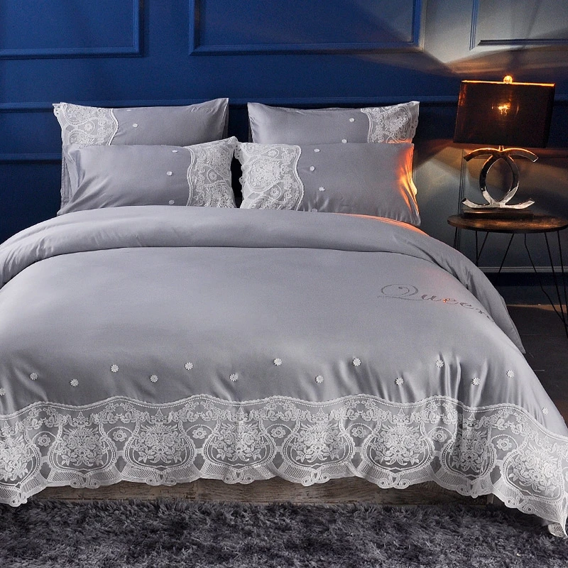 Queen king size Lace princess style bedding sets beige cream blue luxury cotton silk bedding set duvet cover bed sheet/linen set
Queen king size Lace princess style bedding sets beige cream blue luxury cotton silk bedding set duvet cover bed sheet/linen set
