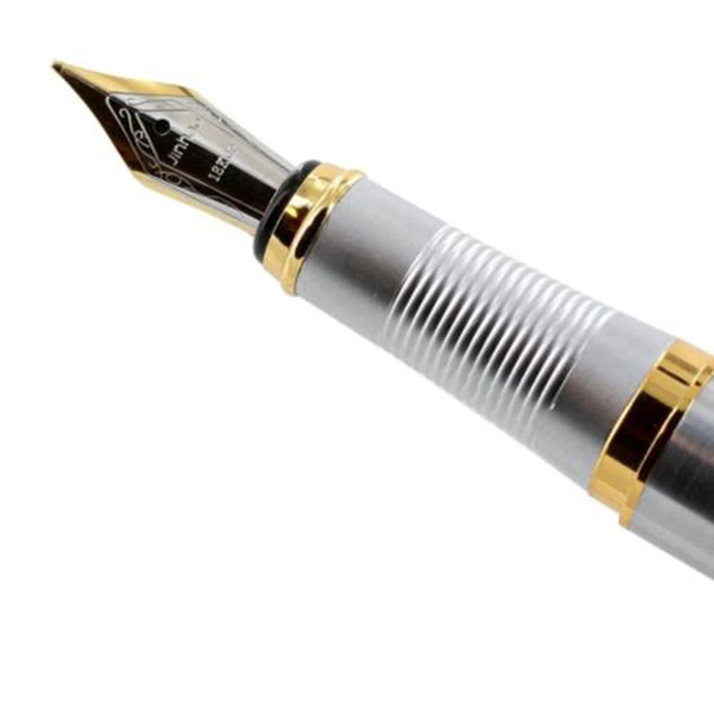 NEW Useful Stainless Steel Gold Trim Fountain Pen + 10 pcs Black Ink Refills Classic Business Pen Gift School and Office Supply
NEW Useful Stainless Steel Gold Trim Fountain Pen + 10 pcs Black Ink Refills Classic Business Pen Gift School and Office Supply