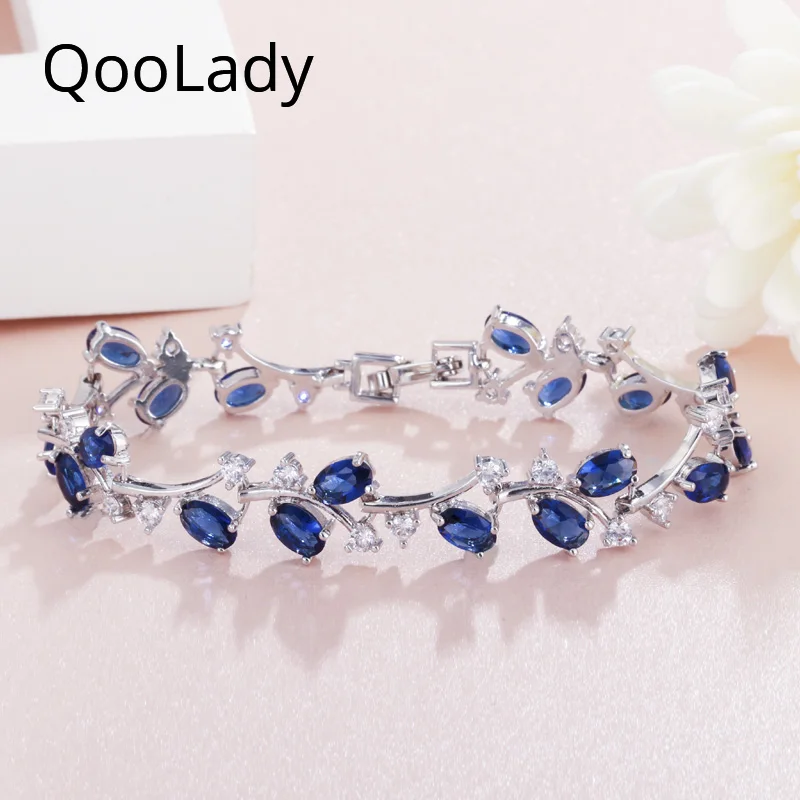 QooLady Sparkling 6 Colors Dark Blue Cubic Zircon Exquisite Irregular Leaf Bracelets Bangles for Women Jewelry Accessories S003
QooLady Sparkling 6 Colors Dark Blue Cubic Zircon Exquisite Irregular Leaf Bracelets Bangles for Women Jewelry Accessories S003