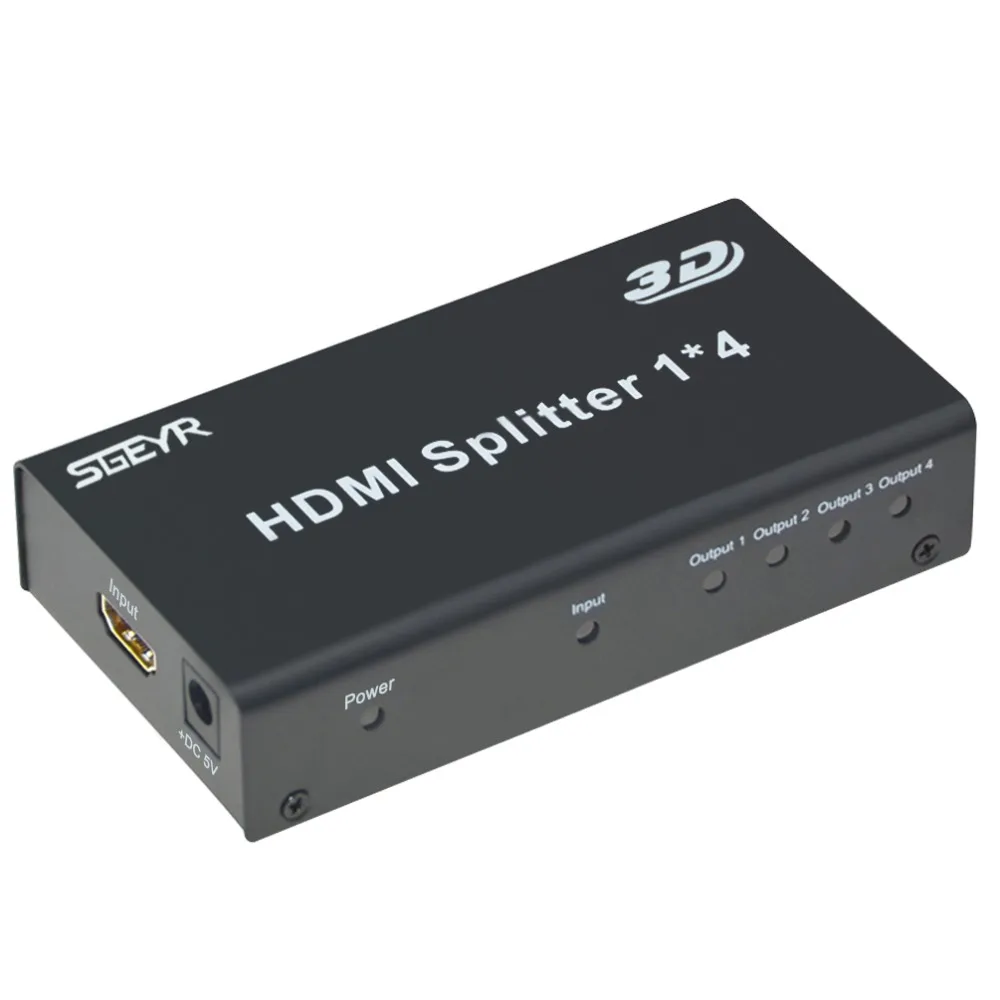 SGEYR 4 Ports HDMI Splitter 1 Input Output 1x4 for Smart Android HDTV Adapter | Электроника