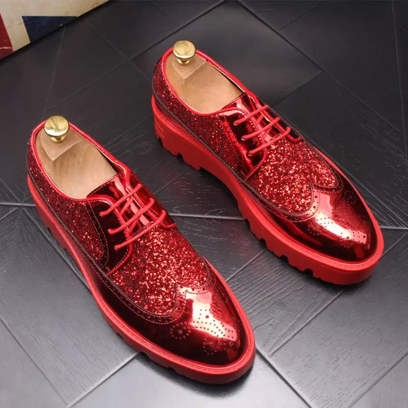 ERRFC New Arrival Luxury Men Red Brouge Shoes Fashion Forward Designer Glitter Bling Man Trending Leisure Shoes Thick Bottom 43
ERRFC New Arrival Luxury Men Red Brouge Shoes Fashion Forward Designer Glitter Bling Man Trending Leisure Shoes Thick Bottom 43