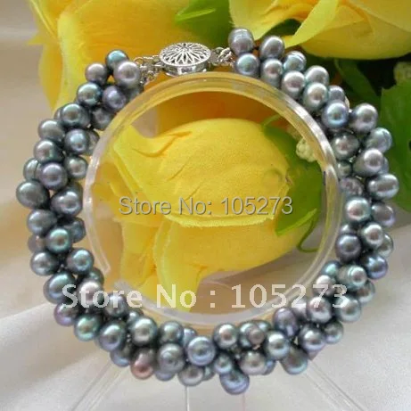 Stunning 3Strands Black Freshwater Pearl Bracelet AA 7-8MM 7.5Inch Fashion Girl's Women's Pearl Jewelry New Free Shipping
Stunning 3Strands Black Freshwater Pearl Bracelet AA 7-8MM 7.5Inch Fashion Girl's Women's Pearl Jewelry New Free Shipping