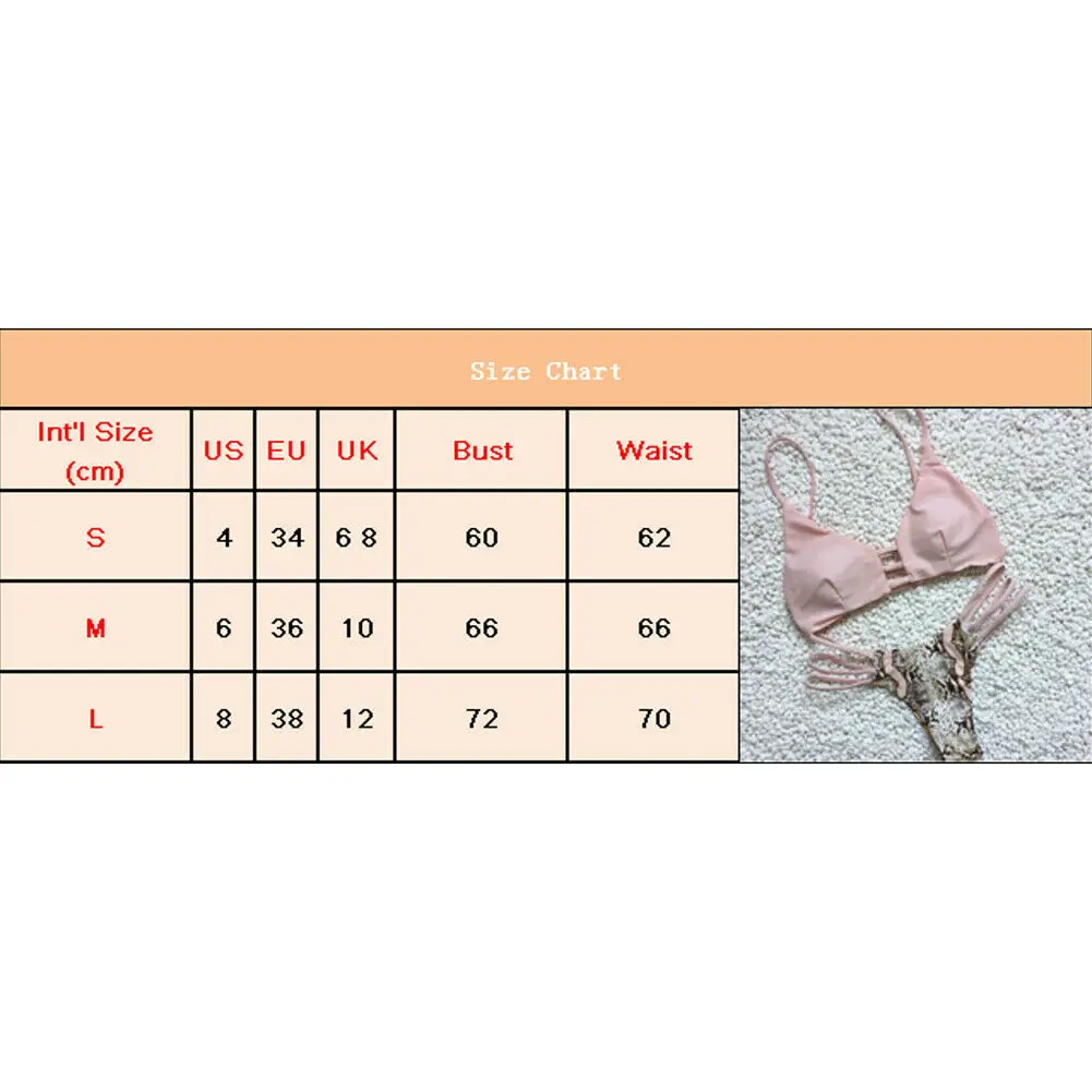 New Women Bikini Set Snakeskin Bandage 2Pcs Push-Up Padded Swimwear Hollow Out Swimsuit Lady Bathing Suit Tankini Brazilian Hot
New Women Bikini Set Snakeskin Bandage 2Pcs Push-Up Padded Swimwear Hollow Out Swimsuit Lady Bathing Suit Tankini Brazilian Hot
