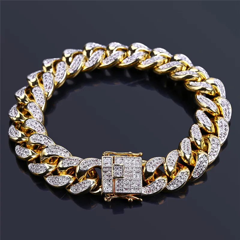 Full Rhinestone Iced Out Men Hip hop Bling Cuban Bracelet Paved Rhinestones Chain Copper CZ Bracelets For Women Men Jewelry
Full Rhinestone Iced Out Men Hip hop Bling Cuban Bracelet Paved Rhinestones Chain Copper CZ Bracelets For Women Men Jewelry