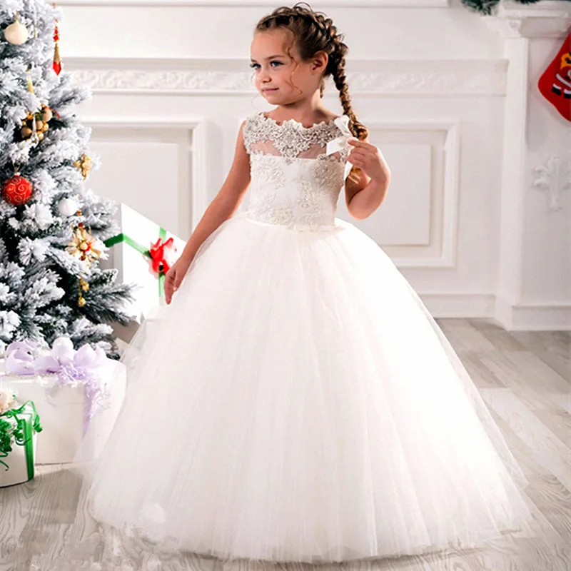 White Fashion Flower Girl Dresses Tulle Fluffy Lace Appliques Sleeveless Girl Dress For Wedding First Holy Communion Dresses
White Fashion Flower Girl Dresses Tulle Fluffy Lace Appliques Sleeveless Girl Dress For Wedding First Holy Communion Dresses