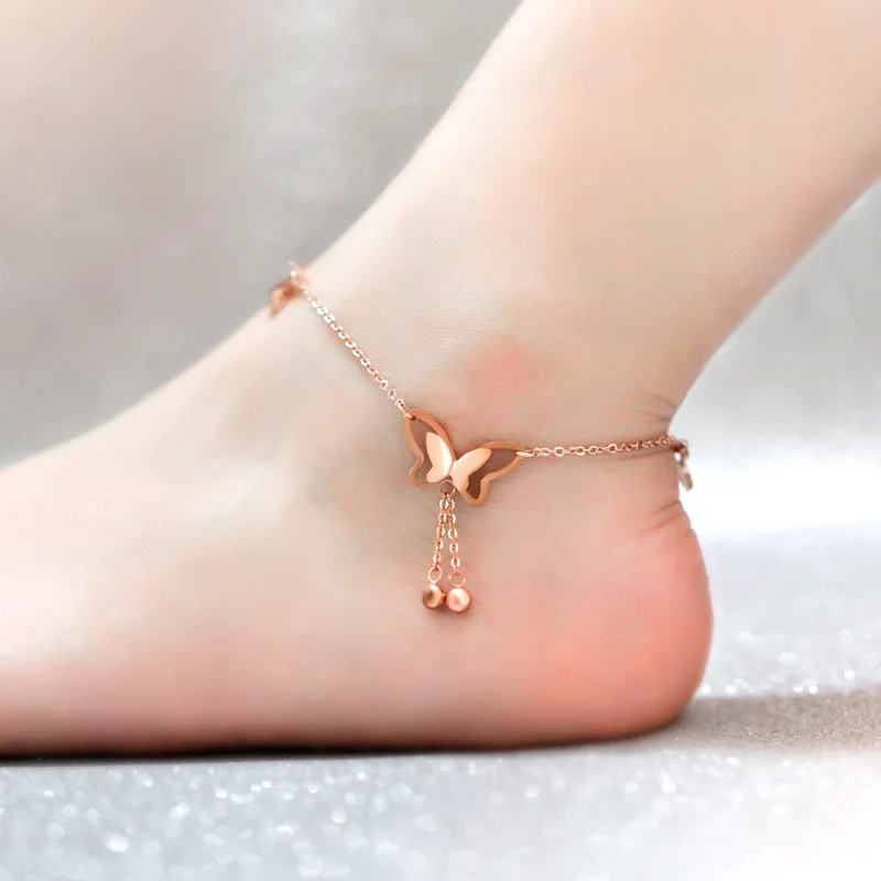 YUN RUO Rose Gold Color Butterfly Tassel Crystal Anklet Titanium Steel Fashion Jewelry Birthday Gift Free Shipping Never Fade
YUN RUO Rose Gold Color Butterfly Tassel Crystal Anklet Titanium Steel Fashion Jewelry Birthday Gift Free Shipping Never Fade