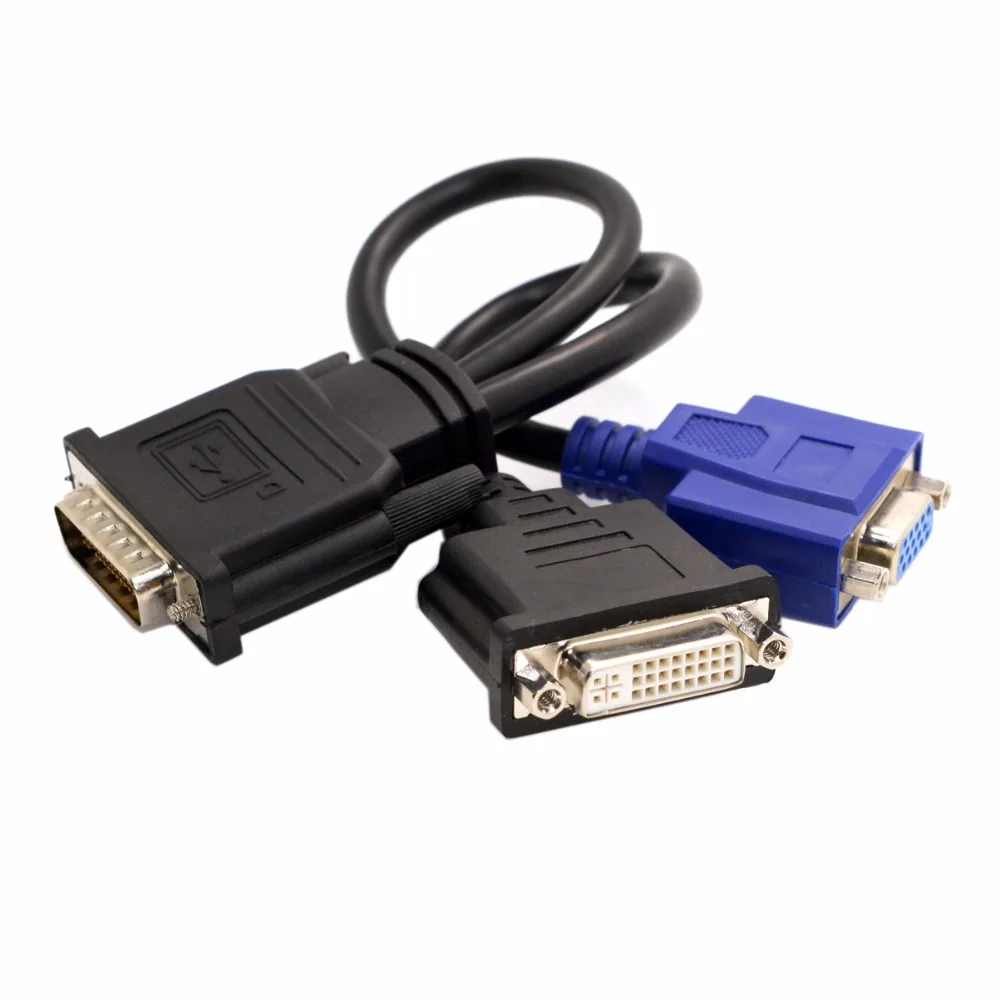 CY DMS-59 Male к DVI 24 + 5 Female & VGA RG 15pin Splitter Extension 15 см | Электроника