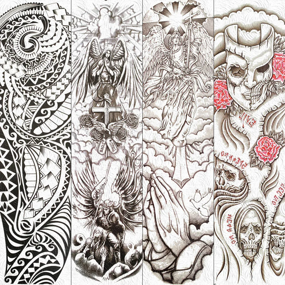 FANRUI Waterproof Men Women Temporary Tattoo Sticker Dark Angel Prayer Body Art Tatoo Full Arm Leg Fake Cross Tattoo Paper Paste
FANRUI Waterproof Men Women Temporary Tattoo Sticker Dark Angel Prayer Body Art Tatoo Full Arm Leg Fake Cross Tattoo Paper Paste
