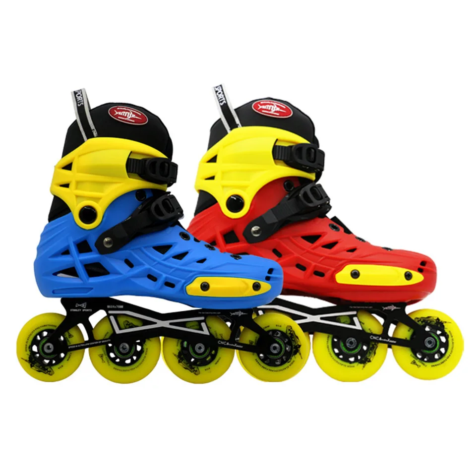 Japy Advanced Children Roller Skates Adjustable Shoes 2*72mm 2*76mm Mini tank Changeable Slalom Speed Patines Free Skating F044 | Спорт и