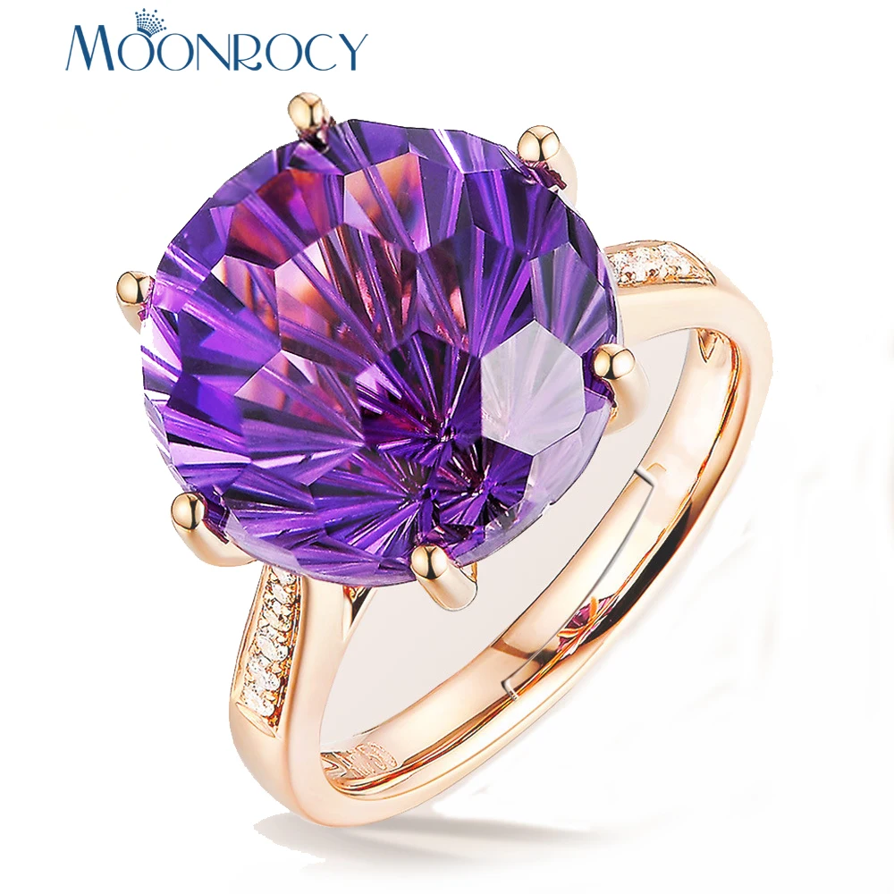 MOONROCY Rose Gold Color CZ Purple Crystal Wedding Rings Adjustable Size Party Finger Jewelry for Women Girls Gift Drop Shipping
MOONROCY Rose Gold Color CZ Purple Crystal Wedding Rings Adjustable Size Party Finger Jewelry for Women Girls Gift Drop Shipping