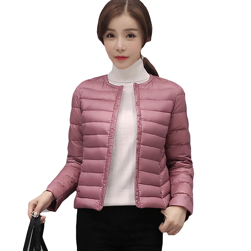 Spring Autumn Winter Korean Light Thin Short Down Jacket Female Slim Round Neck Warm Button White Duck Down Coats YP0856
Spring Autumn Winter Korean Light Thin Short Down Jacket Female Slim Round Neck Warm Button White Duck Down Coats YP0856