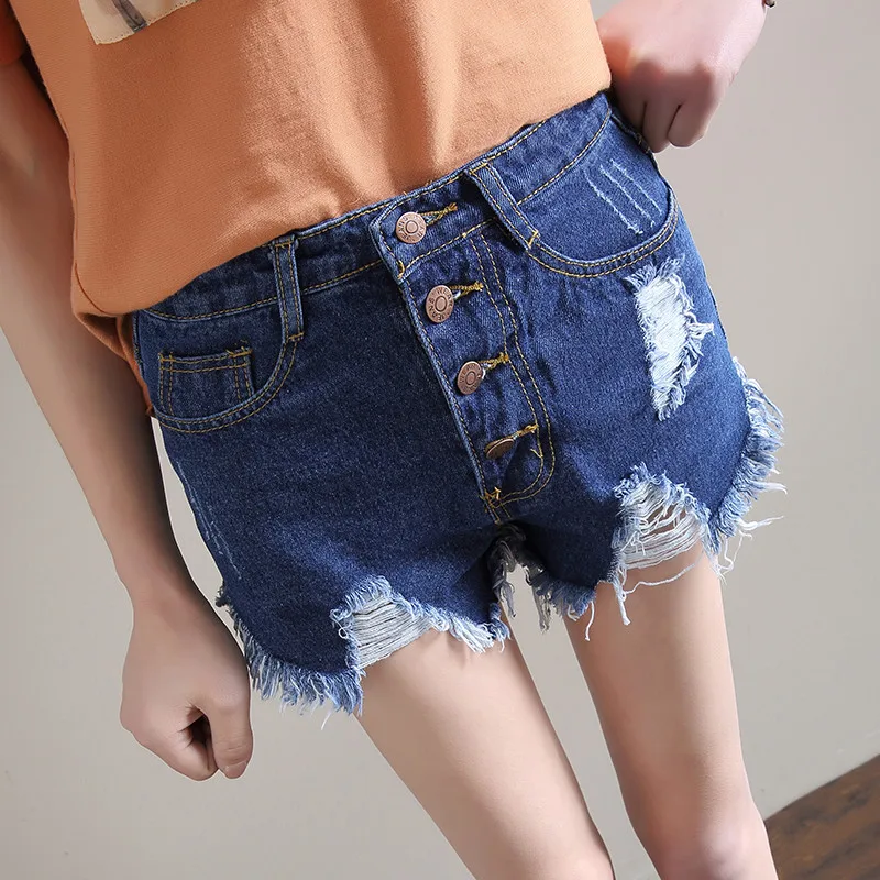 Women Fashion Sexy Holes Button cowboy Shorts Summer 2017 new Ripped Drawstring Waist Rolled Hem Blue Twin Pockets Denim Shorts
Women Fashion Sexy Holes Button cowboy Shorts Summer 2017 new Ripped Drawstring Waist Rolled Hem Blue Twin Pockets Denim Shorts