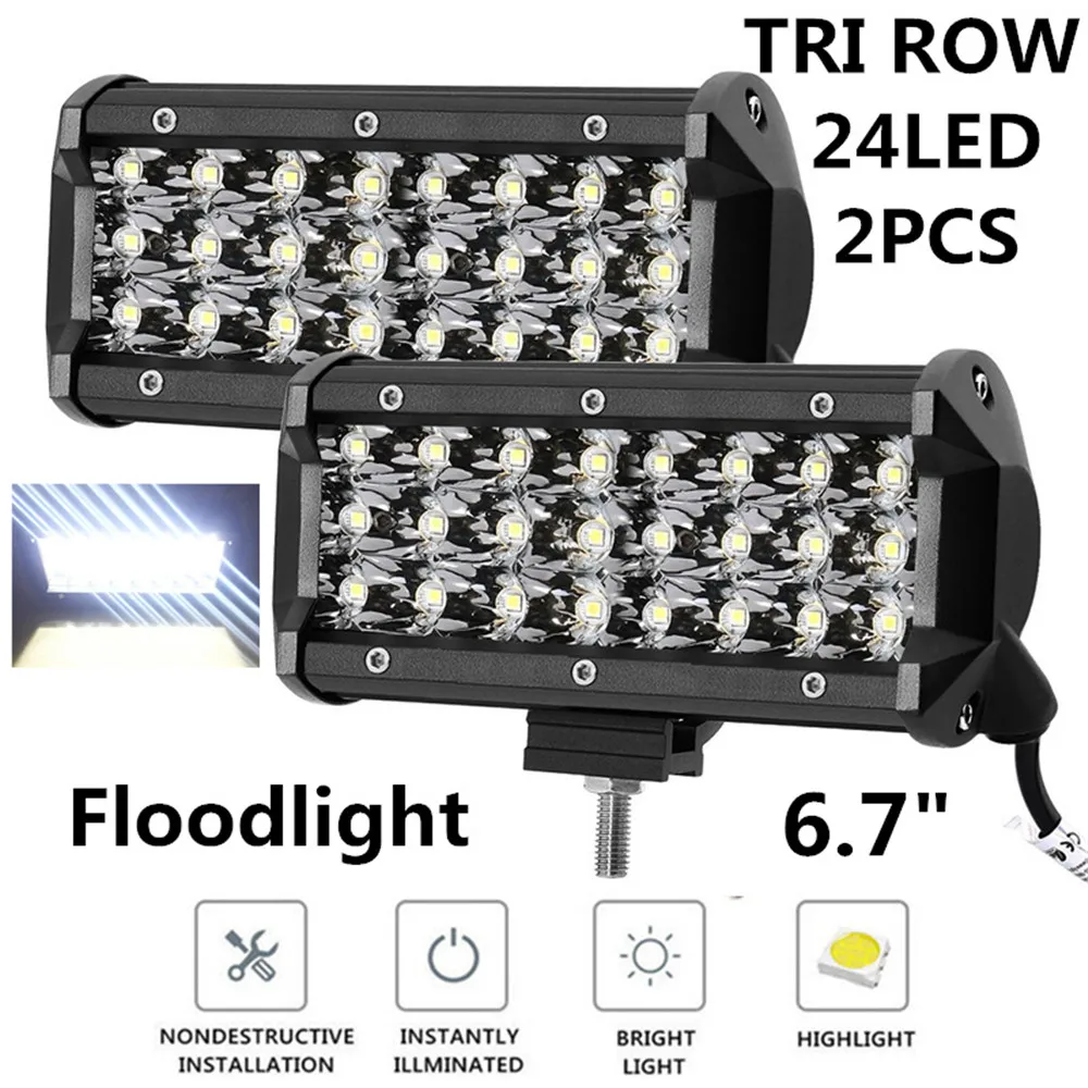 1Pair 72W LED Work Light Bar for Tractor ATV Motorcycle LED Bar Offroad Fog light External LED Work Light 9000lm
1Pair 72W LED Work Light Bar for Tractor ATV Motorcycle LED Bar Offroad Fog light External LED Work Light 9000lm