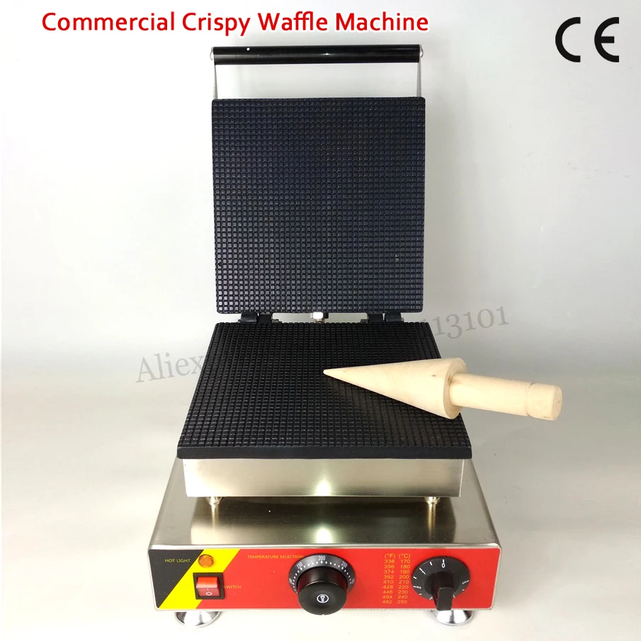 

Commercial and Home Use Ice Cream Cone Waffle Maker Nonstick 25x25cm Big Pan Crispy Pancake Machine 1500W 220V 110V CE