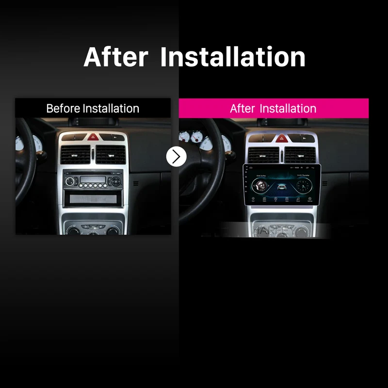 Мультимедийный плеер Harfey 2din 9 дюймов GPS Android 8 1 для Peugeot 307 2007 2008 2009 2010 2012 2013 головное