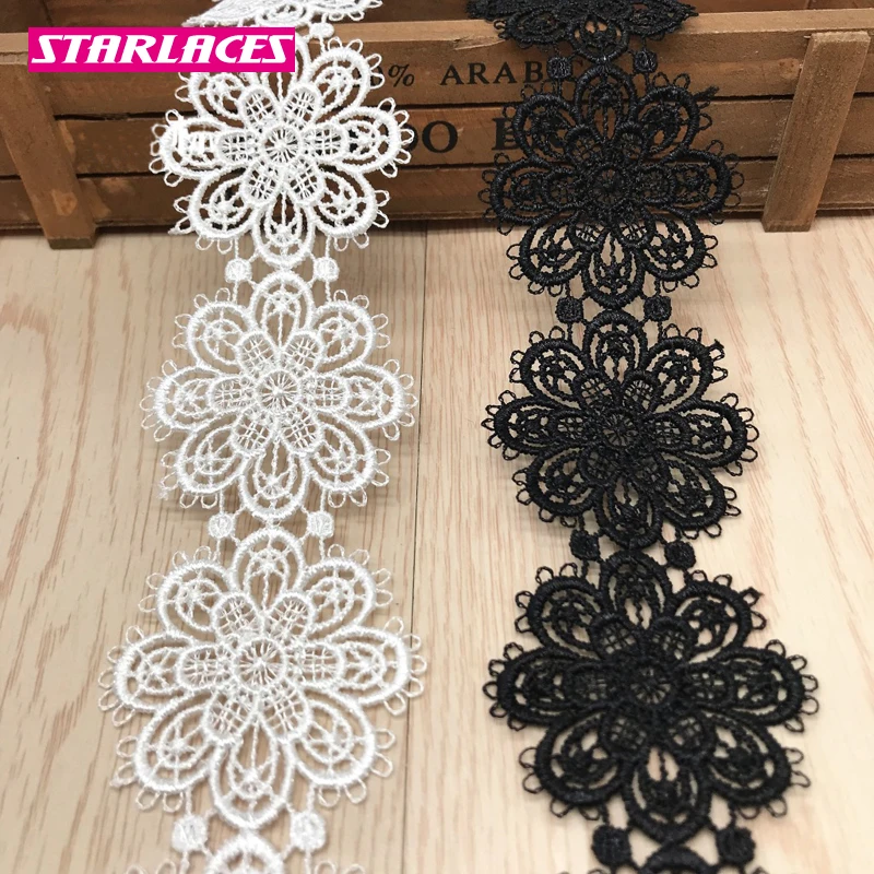 14yards width5.5cm black white water-soluble flower lace trim fabric lace ribbon DIY wedding dress clothes decorative accessorie
14yards width5.5cm black white water-soluble flower lace trim fabric lace ribbon DIY wedding dress clothes decorative accessorie