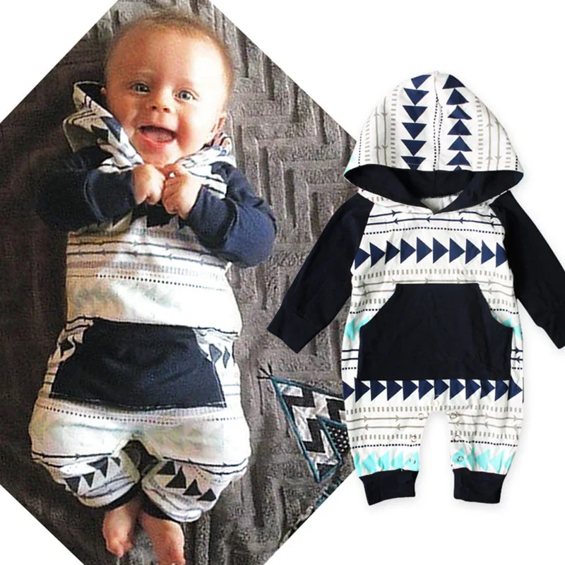 Baby Boys'Spring and Autumn Long-sleeved Triangular Stripe Cap rompers in Europe and America for 0-3 year
Baby Boys'Spring and Autumn Long-sleeved Triangular Stripe Cap rompers in Europe and America for 0-3 year