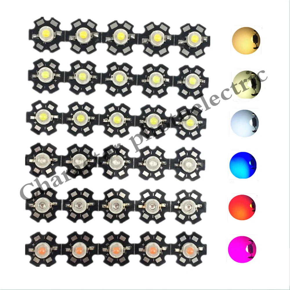10pcs 1W 3W High Power warm white/cool white /natural white/red/green/Blue/Royal blue/660/UV/IR850/940 LED with 20mm star pcb
10pcs 1W 3W High Power warm white/cool white /natural white/red/green/Blue/Royal blue/660/UV/IR850/940 LED with 20mm star pcb