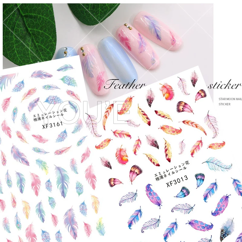 Beautiful Feather Nail Sticker Design Decals Nail Art Manicure Sticker Back Glue Adhesive Decoration Sticker for Nails Charm
Beautiful Feather Nail Sticker Design Decals Nail Art Manicure Sticker Back Glue Adhesive Decoration Sticker for Nails Charm