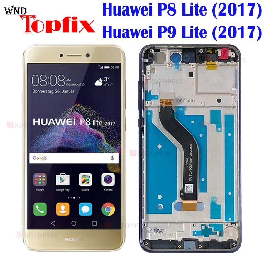 Дисплей 5 2 дюйма с рамкой для Huawei P8 Lite 2017 ЖК дисплей сенсорным экраном дигитайзер