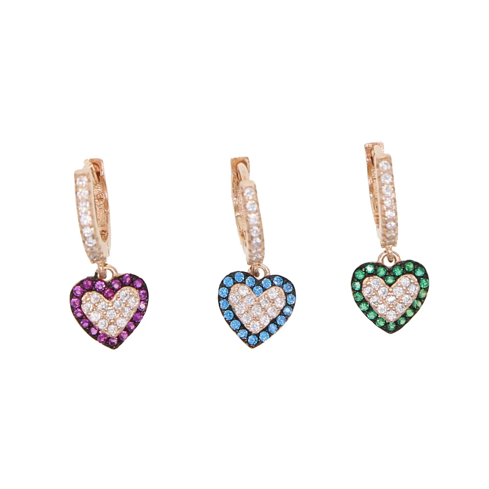colorful cz paved lovely cute heart charm drop earring rose gold 925 sterling silver jewelry
colorful cz paved lovely cute heart charm drop earring rose gold 925 sterling silver jewelry