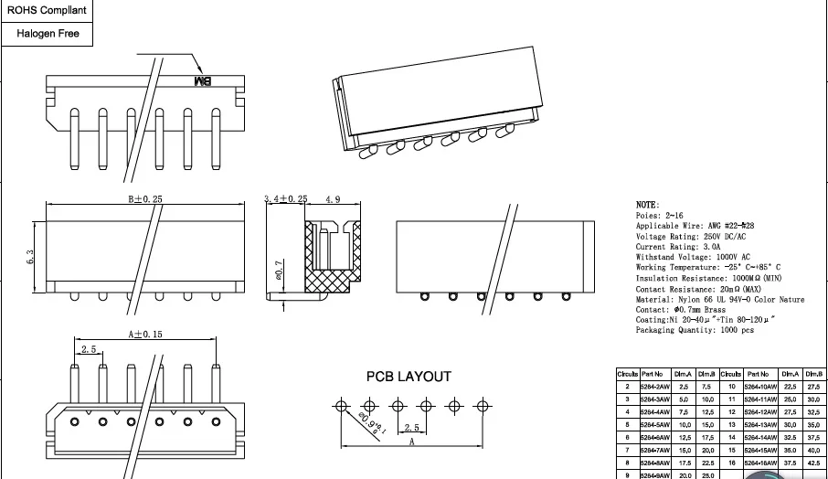 1000pcs Header Connector 0.098" 2.50mm Through Hole Male 2 3 4 5 6 7 8 9 10 11 12 13 14 15 16 Pin Right Angle Wafer 22-05-7025
1000pcs Header Connector 0.098" 2.50mm Through Hole Male 2 3 4 5 6 7 8 9 10 11 12 13 14 15 16 Pin Right Angle Wafer 22-05-7025