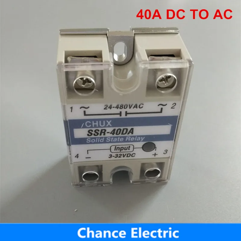 CHUX SSR 40A DC To AC 3-32VDC 220v White Shell Single-phase Solid State Relay SSR-40DA
CHUX SSR 40A DC To AC 3-32VDC 220v White Shell Single-phase Solid State Relay SSR-40DA