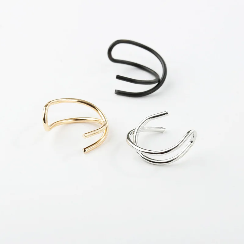 European simple clip earrings for women made by alloy 3 colors not fade Fashion Twisted female party gift | Украшения и