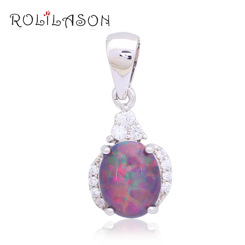 Dinner party Special style Cheap online Purple Fire Opal Silver Stamped Pendants for women Fashion jewelry OP459 | Украшения и