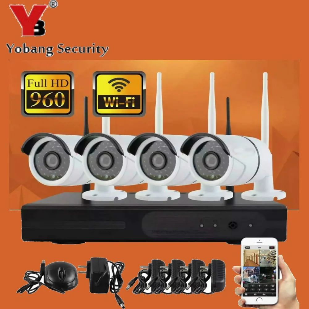 Yobang безопасности 4CH CCTV системы 1080P NVR смарт камеры наблюдения комплект 960P WIFI