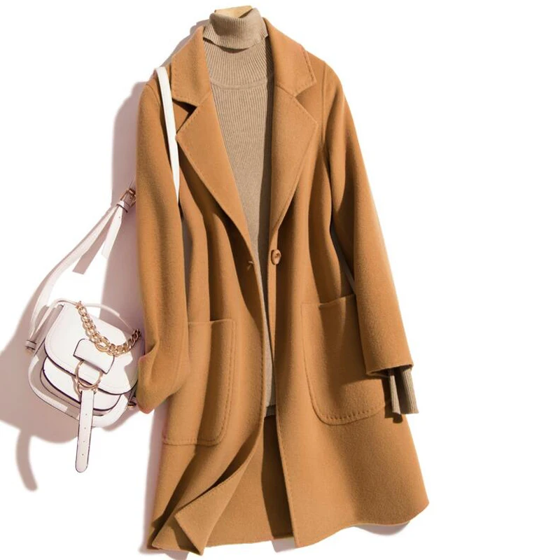 Fall Winter Coat Women Classic 2018 Double Face Woolen 100% Pure Wool Coat Turn-down Warm Overcoat casaco feminino
Fall Winter Coat Women Classic 2018 Double Face Woolen 100% Pure Wool Coat Turn-down Warm Overcoat casaco feminino