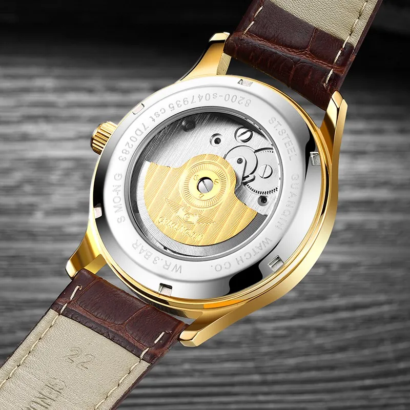 GUANQIN новые 2019 мужские часы механические Автоматические люксовый бренд