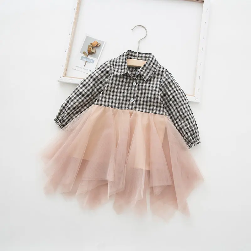 Girls Dress 2021 Autumn New Kids Plaid Lapel Long Sleeve Irregular Mesh Stitching Princess Dress 1-6 Years Children's Clothing
Girls Dress 2021 Autumn New Kids Plaid Lapel Long Sleeve Irregular Mesh Stitching Princess Dress 1-6 Years Children's Clothing